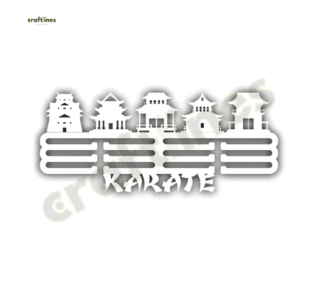 Медальница металлическая белая каратэ №2