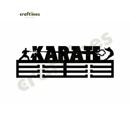 Медальница металлическая черная каратэ №8