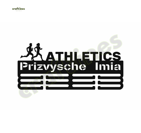 Медальница металлическая черная для легкой атлетики №1